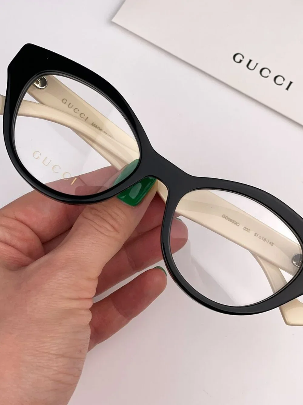 GUCCI GG0959O 002 BLACK/IVORY CAT EYE EYEGLASSES